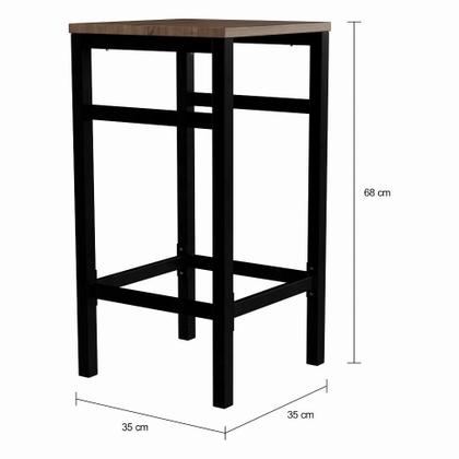 Conjunto de Mesa Bistrô com 2 Banquetas Las Heras Marrom e Preto 100 cm - Mobly Imagem de Conjunto de Mesa Bistrô com 2 Banquetas Las Heras Marrom e Preto 100 cm