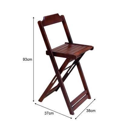 Imagem de Conjunto de Mesa Bistrô de Madeira com 2 Cadeiras Dobravel Ideal para Bar e Restaurante Imbuia