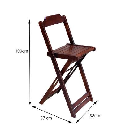 Imagem de Conjunto de Mesa Bistrô de Madeira com 2 Cadeiras Dobravel Ideal para Bar e Restaurante Imbuia