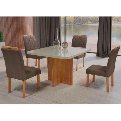Imagem de Conjunto de Mesa Bom Pastor New Corona com 4 Cadeiras Malibu Lord