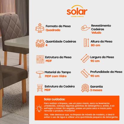 Imagem de Conjunto de Mesa Bom Pastor New Corona com 4 Cadeiras Malibu Lord