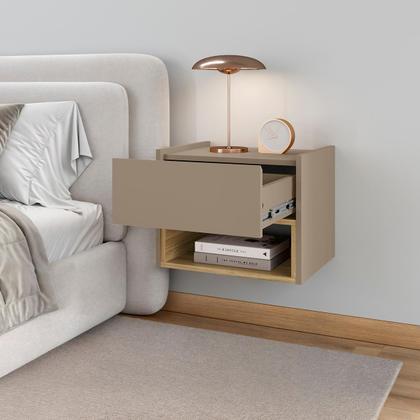 Imagem de Conjunto de Mesa Cabeceira Quarto Florença Suspensa 1 Gaveta