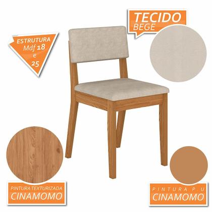Imagem de Conjunto De Mesa Com 2 Cadeiras Arkansas Cinamomo/bege - M. Arapongas