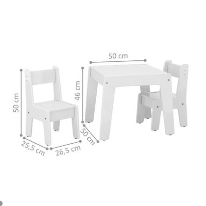 Imagem de Conjunto de Mesa com 2 Cadeiras Goiania Branco Brilho