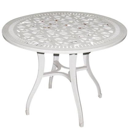 Imagem de Conjunto De Mesa Com 4 Cadeiras Aluminio Fundido + Guarda Sol Branco