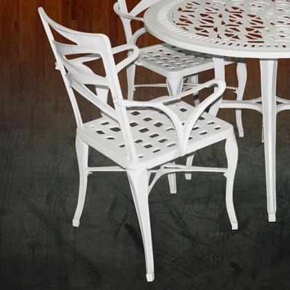 Imagem de Conjunto De Mesa Com 4 Cadeiras Aluminio Fundido + Guarda Sol Branco