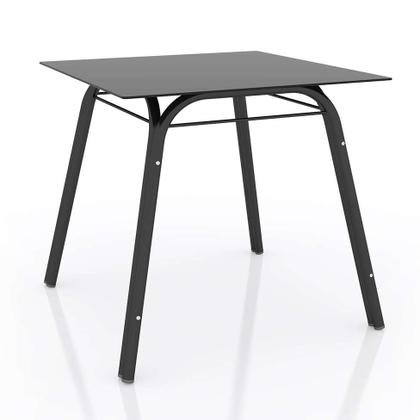 Imagem de Conjunto de Mesa com 4 Cadeiras Lotus Preto Fosco com Platina