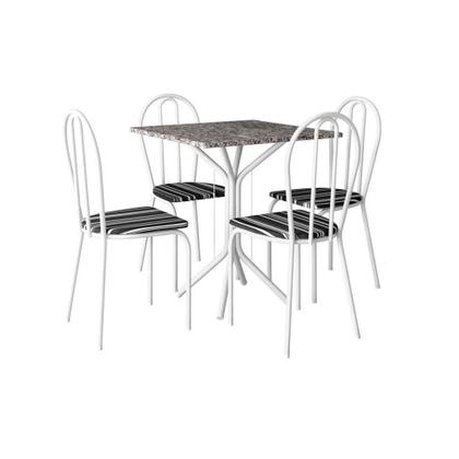 Conjunto de Mesa com 4 Cadeiras Tamara Branco e Preto - Mobly Imagem de Conjunto de Mesa com 4 Cadeiras Tamara Branco e Preto