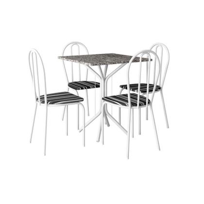 Imagem de Conjunto de Mesa com 4 Cadeiras Tamara Branco e Preto