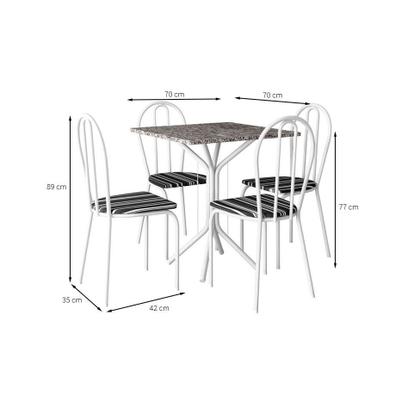 Conjunto de Mesa com 4 Cadeiras Tamara Branco e Preto - Mobly Imagem de Conjunto de Mesa com 4 Cadeiras Tamara Branco e Preto