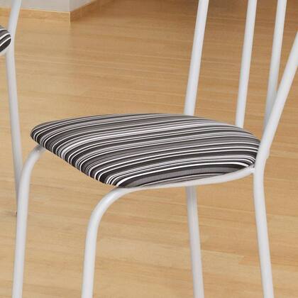 Imagem de Conjunto de Mesa com 4 Cadeiras Thais Branco, Listrado Branco e Preto
