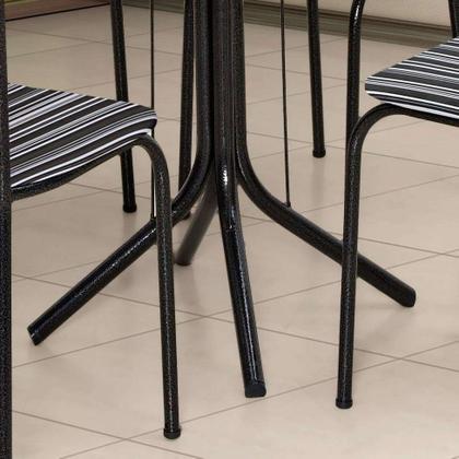 Conjunto de Mesa com 4 Cadeiras Tuany Craqueado Preto Listrado Branco e Preto - Mobly Imagem de Conjunto de Mesa com 4 Cadeiras Tuany Craqueado Preto Listrado Branco e Preto