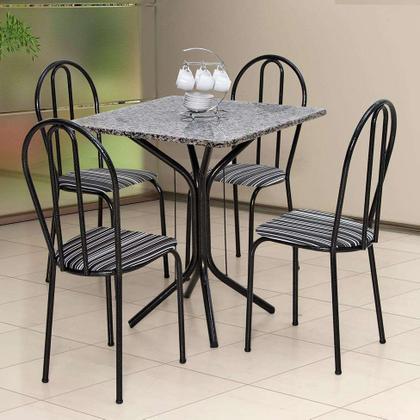 Conjunto de Mesa com 4 Cadeiras Tuany Craqueado Preto Listrado Branco e Preto - Mobly Imagem de Conjunto de Mesa com 4 Cadeiras Tuany Craqueado Preto Listrado Branco e Preto