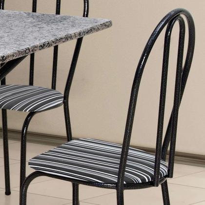 Conjunto de Mesa com 4 Cadeiras Tuany Craqueado Preto Listrado Branco e Preto - Mobly Imagem de Conjunto de Mesa com 4 Cadeiras Tuany Craqueado Preto Listrado Branco e Preto