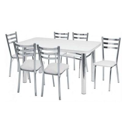 Conjunto de Mesa com 6 Cadeiras Erica Prata e Branco - Mobly Imagem de Conjunto de Mesa com 6 Cadeiras Erica Prata e Branco