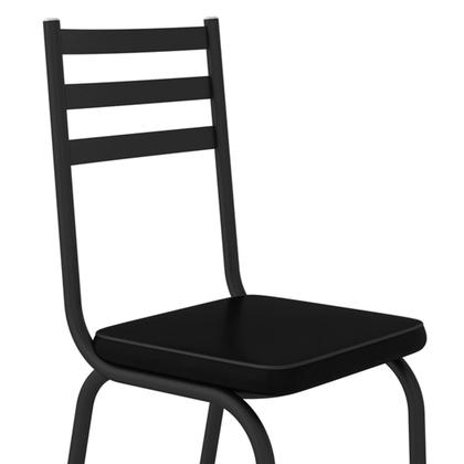 Imagem de Conjunto De Mesa Com 6 Cadeiras Malva Tampo De Vidro 140cm SF Preto Artefamol
