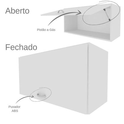 Imagem de Conjunto de Mesa com Armário de Escritório, Armário Aéreo e 3 Prateleiras Corar Branco