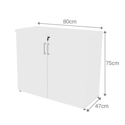 Imagem de Conjunto de Mesa com Armário de Escritório, Armário Aéreo e 3 Prateleiras Corar Branco
