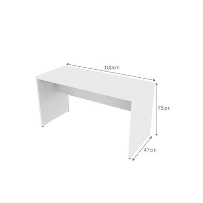 Conjunto de Mesa com Estante e 3 Prateleiras Siena Branco - Bramov Imagem de Conjunto de Mesa com Estante e 3 Prateleiras Siena Branco