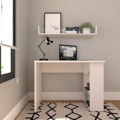 Imagem de Conjunto de Mesa com Prateleiras para Escritório ou Home Office 100 Cm de Largura
