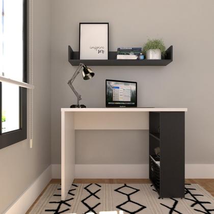 Imagem de Conjunto de Mesa com Prateleiras para Escritório ou Home Office 100 Cm de Largura