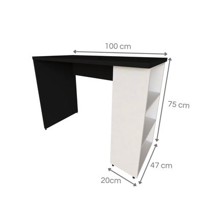 Imagem de Conjunto de Mesa com Prateleiras para Escritório ou Home Office 100 Cm de Largura