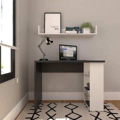 Imagem de Conjunto de Mesa com Prateleiras para Escritório ou Home Office 100 Cm de Largura