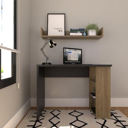 Imagem de Conjunto de Mesa com Prateleiras para Escritório ou Home Office 100 Cm de Largura