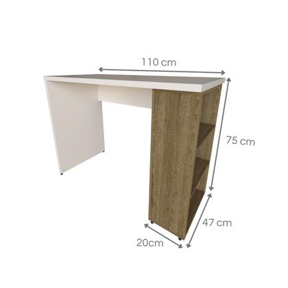 Imagem de Conjunto de Mesa com Prateleiras para Escritório ou Home Office 110 Cm de Largura