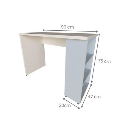 Imagem de Conjunto de Mesa com Prateleiras para Escritório ou Home Office 90 Cm de Largura