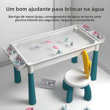 Imagem de Conjunto De Mesa De Atividades Aquáticas Grande Com 143 Peças E Cadeira 5 Em 1 Brinquedos Infantis