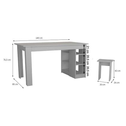 Conjunto de Mesa de Cozinha com 4 Bancos Regina Branco 140 cm - Nova Móbile Imagem de Conjunto de Mesa de Cozinha com 4 Bancos Regina Branco 140 cm