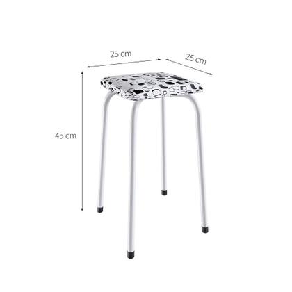 Imagem de Conjunto de Mesa de Cozinha com 4 Lugares Verona I Branco e Preto