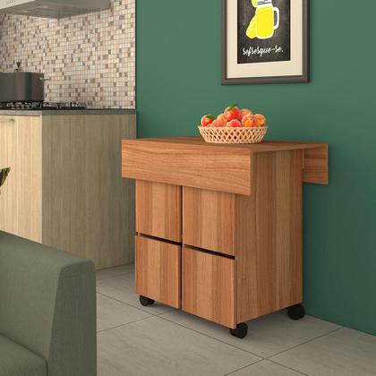 Imagem de Conjunto de Mesa de Cozinha Dobrável 4 Lugares Balsamo Marrom