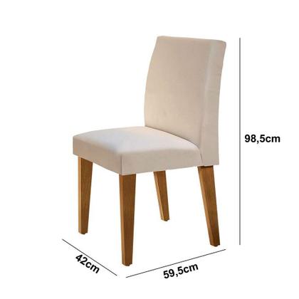Conjunto de Mesa de Jantar Berlim II com Tampo de Vidro Off White e 4 Cadeiras Grécia Veludo Creme - Modern Imagem de Conjunto de Mesa de Jantar Berlim II com Tampo de Vidro Off White e 4 Cadeiras Grécia Veludo Creme