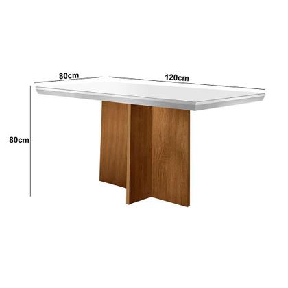 Conjunto de Mesa de Jantar Berlim II com Tampo de Vidro Off White e 4 Cadeiras Grécia Veludo Creme - Modern Imagem de Conjunto de Mesa de Jantar Berlim II com Tampo de Vidro Off White e 4 Cadeiras Grécia Veludo Creme