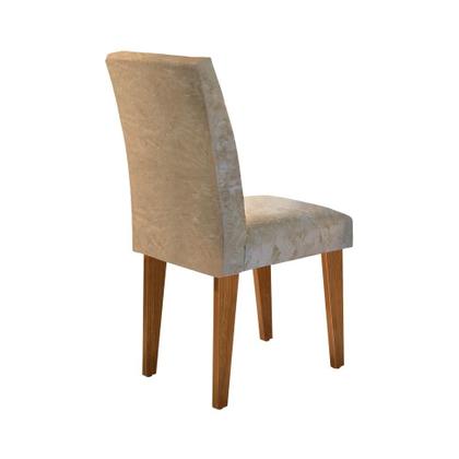 Imagem de Conjunto de Mesa de Jantar Berlim III com Vidro 4 Cadeiras Grécia Suede Chocolate e Off White