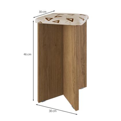 Imagem de Conjunto de Mesa de Jantar com 4 Bancos Estofados Verona Napa Madeirado e Bege