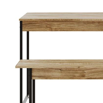 Imagem de Conjunto de Mesa de Jantar com Banco Studio Carvalho e Preto