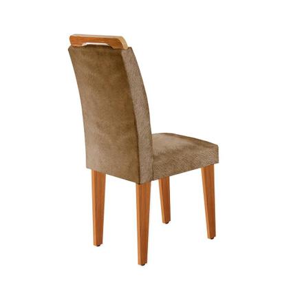 Imagem de Conjunto de Mesa de Jantar com Vidro e 6 Cadeiras Imperatriz Suede Off White e Chocolate