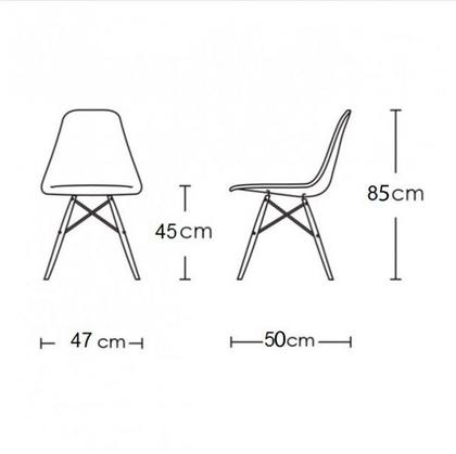 Imagem de Conjunto de Mesa de Jantar Eames Eiffel Quadrada 90cm Tampo de Madeira Branco com 2 Cadeiras Brancas