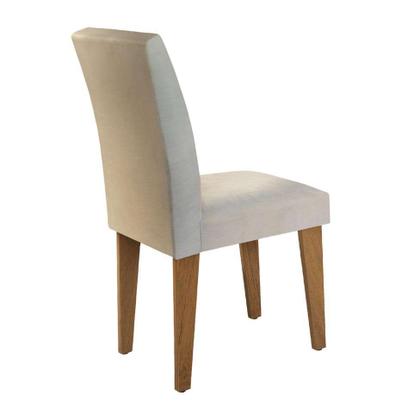 Conjunto de Mesa de Jantar Luna I com Vidro e 6 Cadeiras Grécia Veludo Creme e Off White - Modern Imagem de Conjunto de Mesa de Jantar Luna I com Vidro e 6 Cadeiras Grécia Veludo Creme e Off White
