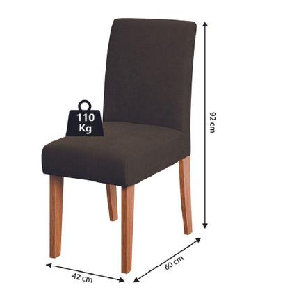 Imagem de Conjunto de Mesa de Jantar Miami 1,60m com 6 Cadeiras Trieste Dobuê  Madeirado/Chocolate