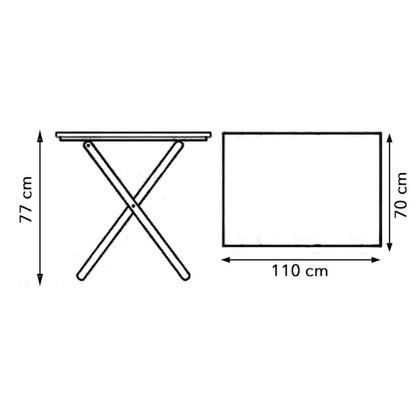 Imagem de Conjunto De Mesa Dobrável 70x110 Com 4 Cadeiras Preto - Tarimatã