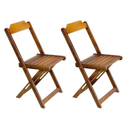 Imagem de Conjunto de Mesa Dobravel com 2 Cadeiras de Madeira 70x70 Pratica - Mel