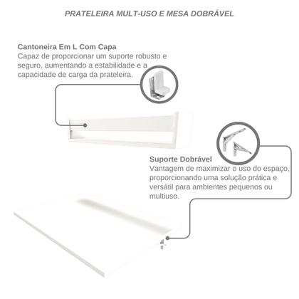 Imagem de Conjunto de Mesa Dobrável e Prateleira para Home Office ou Escritório