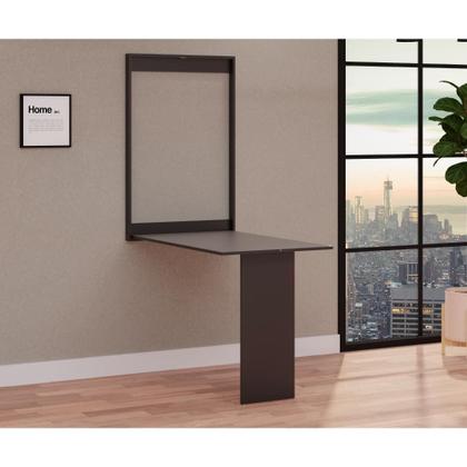 Imagem de Conjunto De Mesa Dobrável Retrátil 100cm Preta Com 2 Cadeiras Eiffel - Cinza