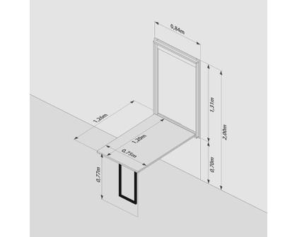 Imagem de Conjunto de Mesa Dobrável Retrátil 120 x 75 Noronha + 4 Cadeiras Eiffel - Preta