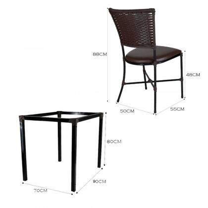 Imagem de Conjunto de Mesa e 4 Cadeiras Gramado para Área Externa e Interna