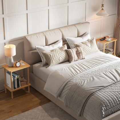 Imagem de Conjunto de mesa final Apicizon de 2 camadas com carregamento USB, 40x30x52 cm